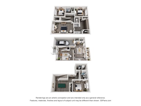 Floor plan for 4 beds, 3.5 baths, 2200 sqft